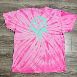 Cloakzy Pink Tie Dye Graphic T-Shirt Unisex XL Gildan Heavy Cotton Gaming Tee